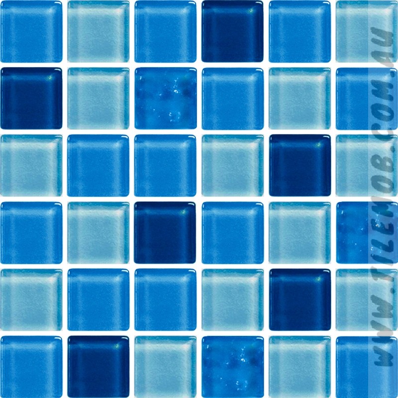 BLUE MIX GLASS MOSAIC