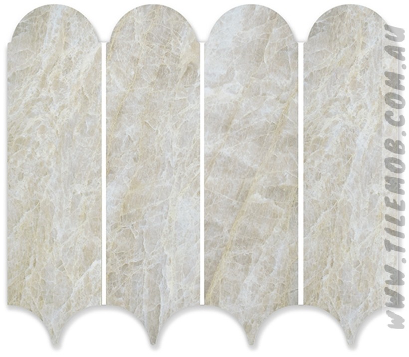 TAJ MAHAL FEATHER HONED MARBLE MOSAIC