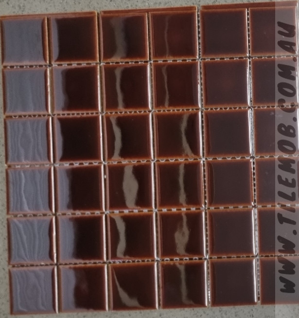 DARK BROWN GLOSS SQUARE MOSAIC
