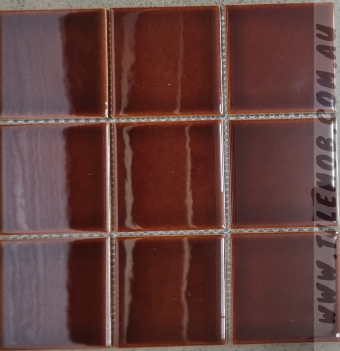 DARK BROWN GLOSS SQUARE MOSAIC