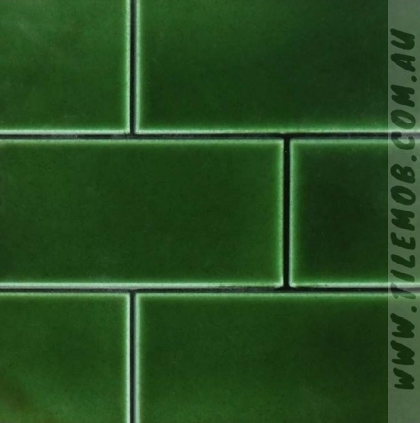 Victorian Green Gloss Subway 75x150mm, Antique Green Subway Tile