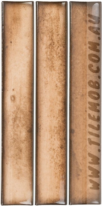BEIGE CARAMEL GLOSS CONCAVE FLUTED LOOK TILE