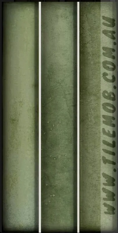 DARK GREEN GLOSS CONCAVE FLUTED LOOK TILE