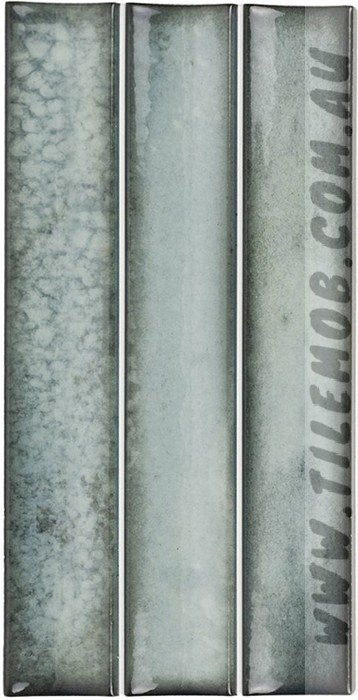 BLUE GREEN GLOSS CONCAVE FLUTED LOOK TILE