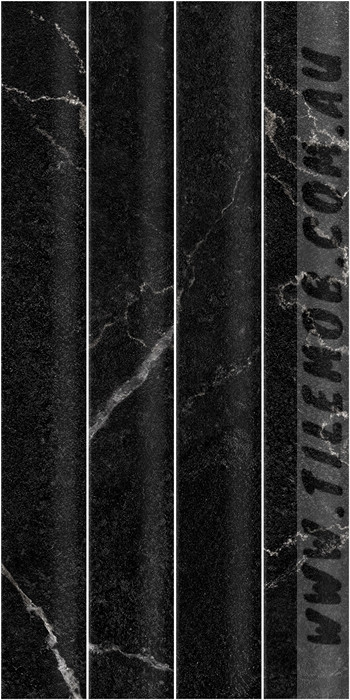 BLACK SATIN MARBLE LOOK CONCAVE SUBWAY TILE